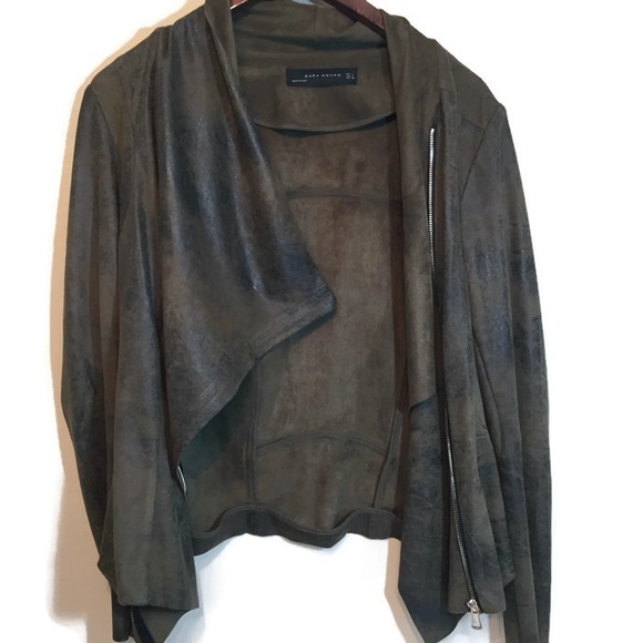 Zara Jackets & Blazers - Zara Woman Jacket Green Suede size large